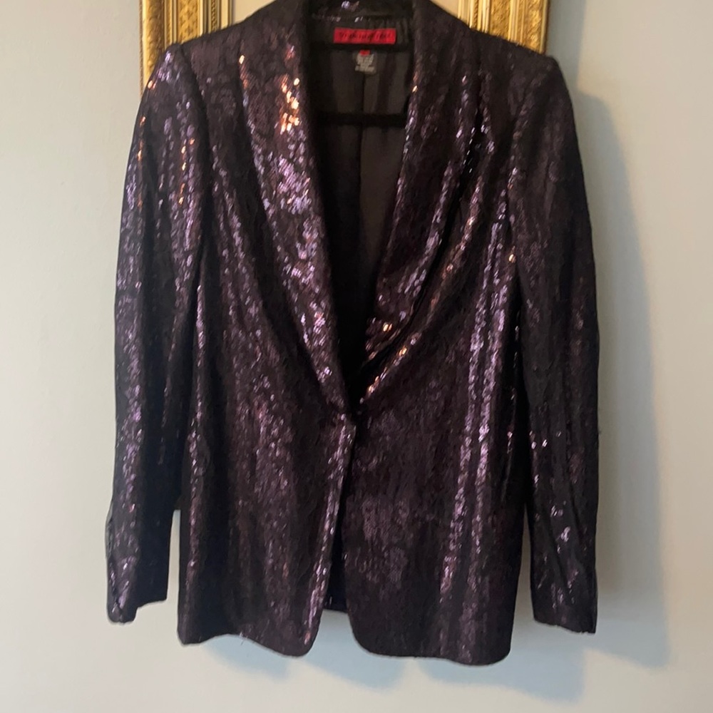 Vivienne Tam Black Lace and Sequined Blazer
